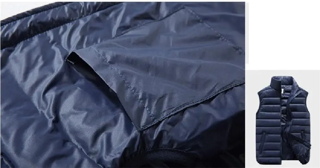 Winter Men Cotton Padded Vest Golf Warm Lightweight Sleeveless Jackets Male Coat Work Waistcoat