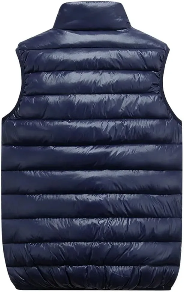 Winter Men Cotton Padded Vest Golf Warm Lightweight Sleeveless Jackets Male Coat Work Waistcoat