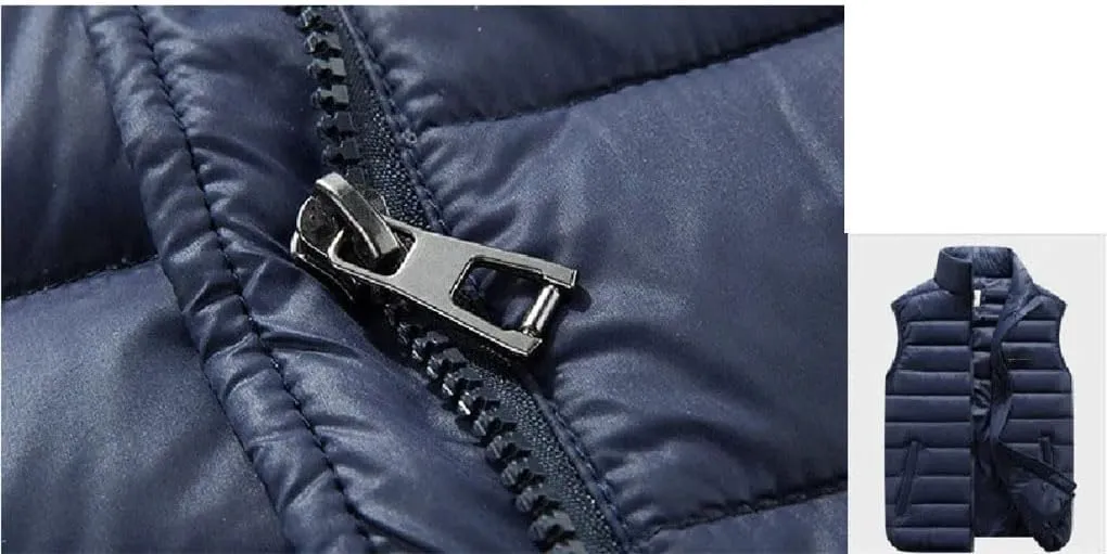 Winter Men Cotton Padded Vest Golf Warm Lightweight Sleeveless Jackets Male Coat Work Waistcoat