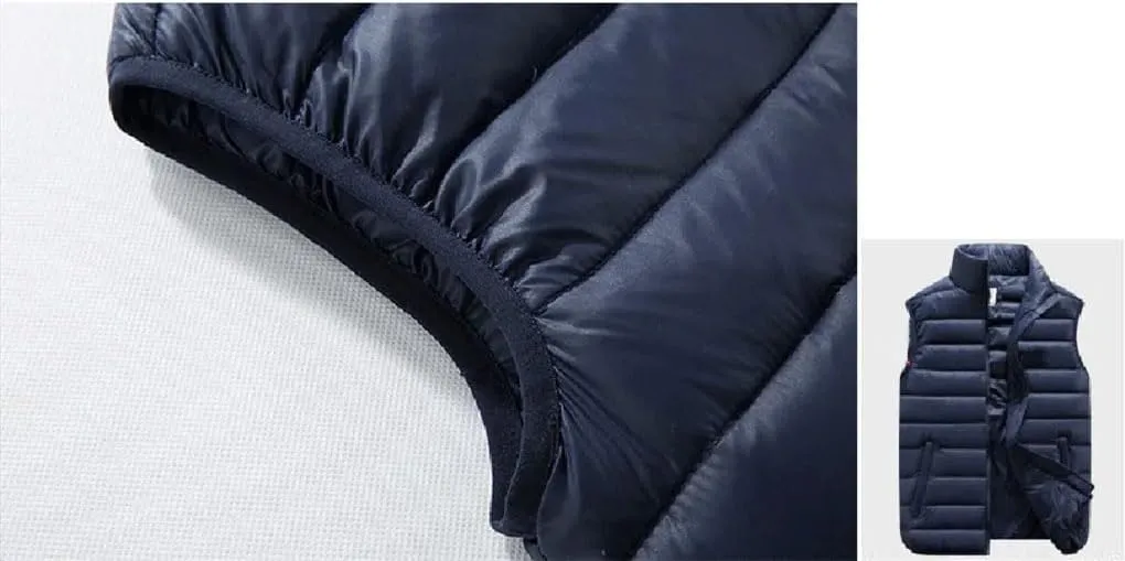 Winter Men Cotton Padded Vest Golf Warm Lightweight Sleeveless Jackets Male Coat Work Waistcoat