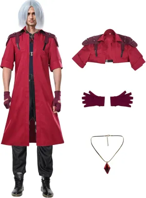 Wolancy Mens Retro Vintage Trench Coat Long Classic Red Jacket Gloves Necklace Outfit Windbreaker Jackets Overcoat