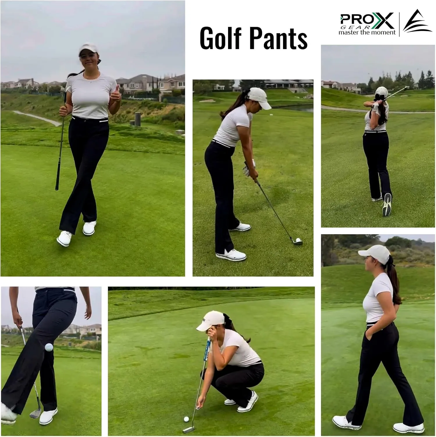 Women Golf Pants with Pockets Spring Summer 4-Way Stretch Lightweight Quick Dry Casual Pants Athletic UPF 50 