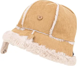 Women Men Fleece Warm Thick Fisherman's Cap Suede Leather Bucket Hats Windproof Inclining Bag Fisherman Hat