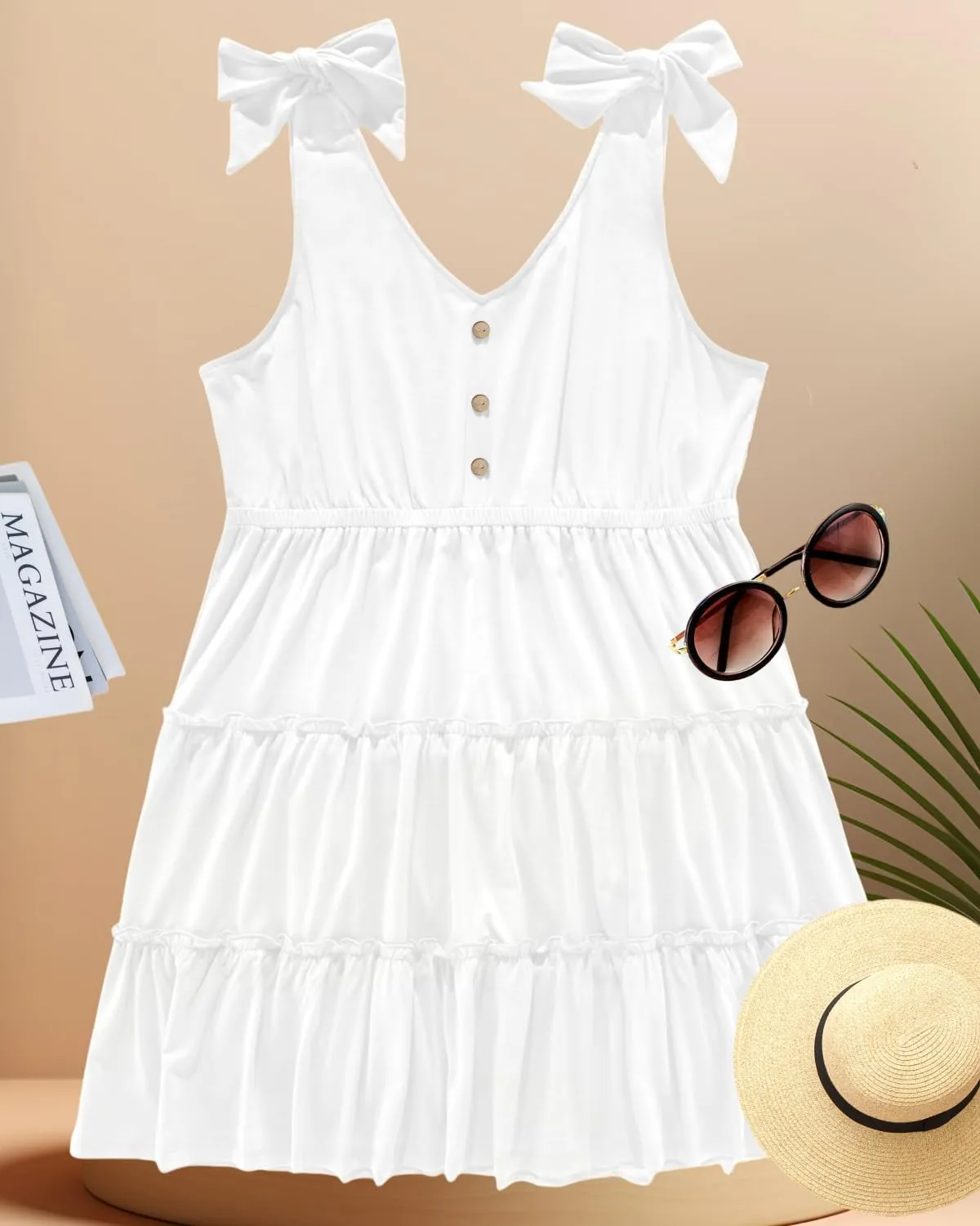Women Plus Size Summer Dresses - Casual Beach Sun Graduation Vacation Sleeveless Short Sundress