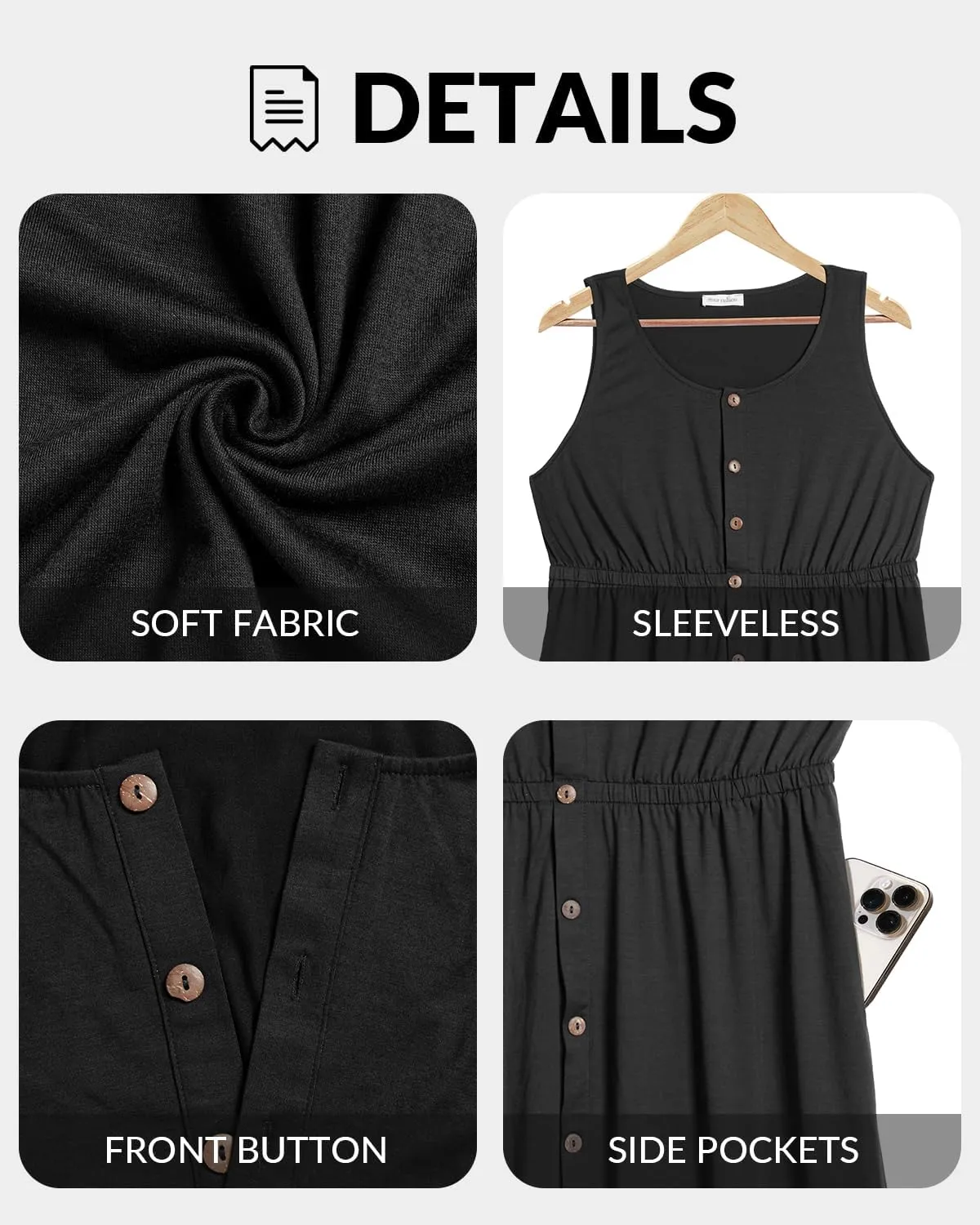 Women Plus Size Summer Dresses - Casual Sun Tank Sleeveless Short Dress with Pockets
