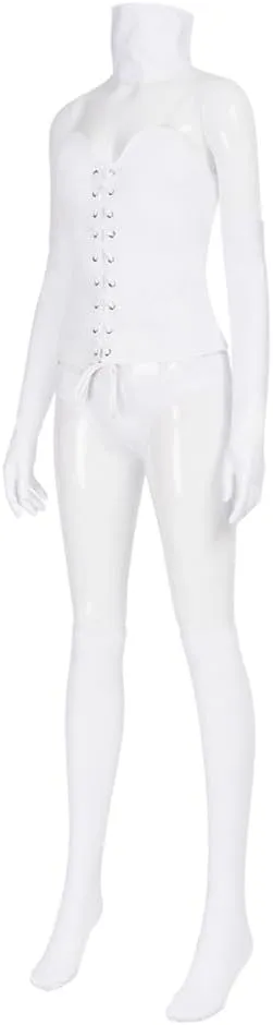 Women Queen Emma Frost Cosplay Top Cloak Gloves Socks Emma Frost Costume White Uniform for Halloween