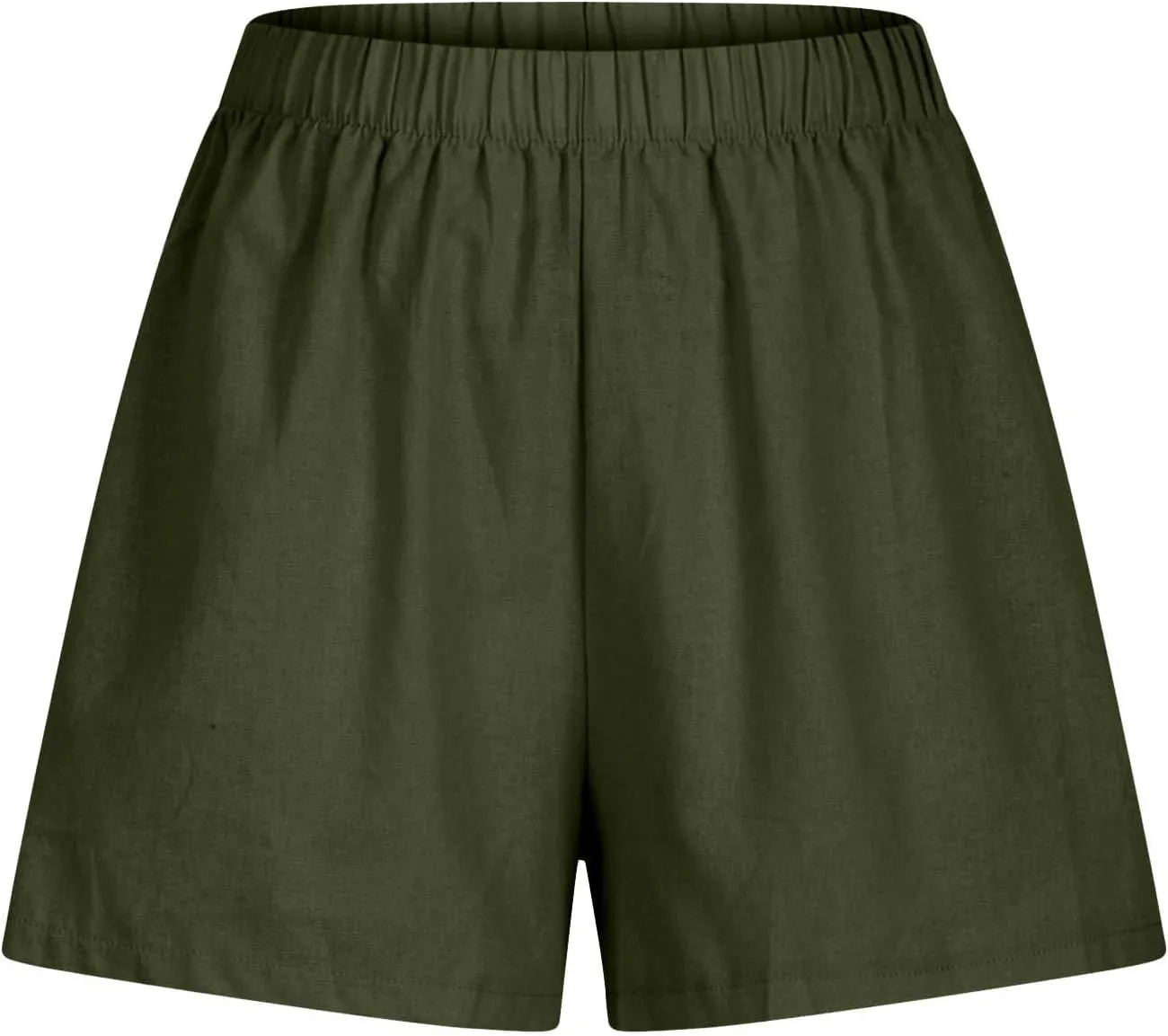 Womens Bermuda Shorts Summer Breathable Elastic Waist Work Trouser Lightweight Linen Blend Vacation Outfits
