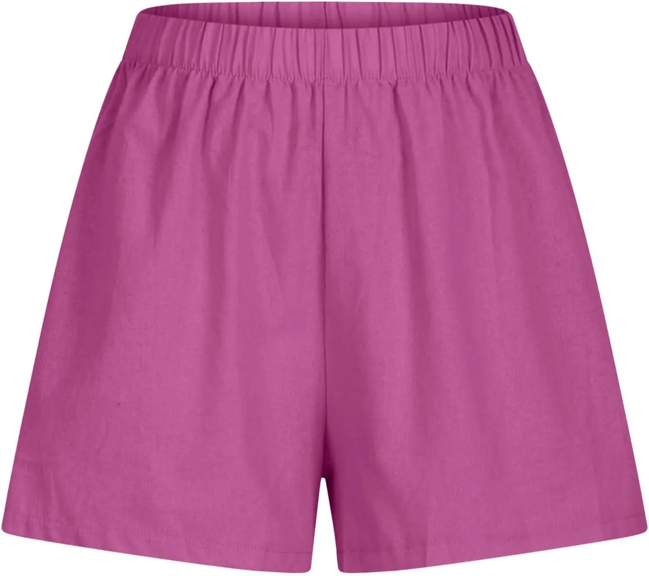 Womens Bermuda Shorts Summer Breathable Elastic Waist Work Trouser Lightweight Linen Blend Vacation Outfits