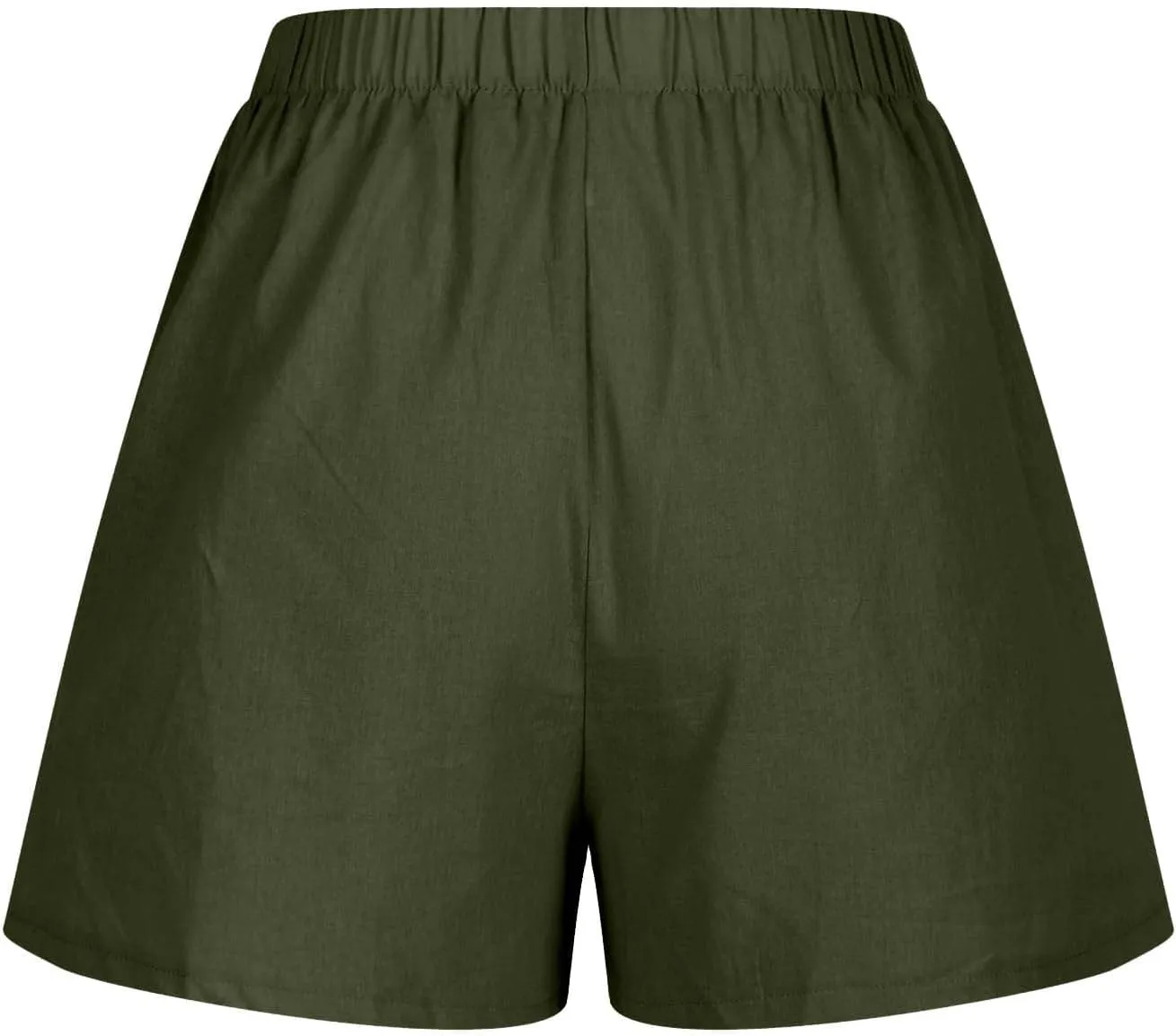 Womens Bermuda Shorts Summer Breathable Elastic Waist Work Trouser Lightweight Linen Blend Vacation Outfits