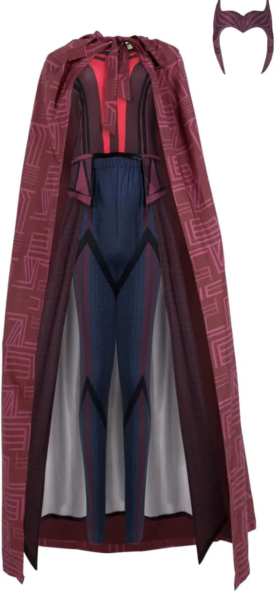 Women's Cosplay Costume Witch Costume Cloak Tops Pants with Headpiece for Halloween Outfits