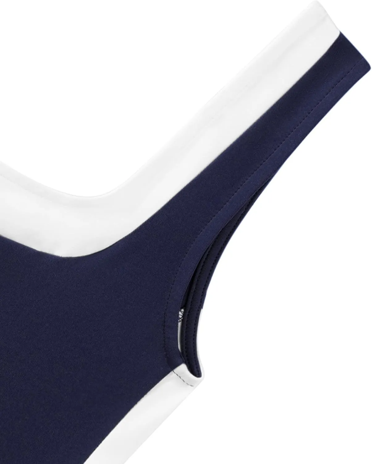 Womens Crop Tank Tops Summer Square Neck Top Slim Fitted Color Block Yoag Shirts
