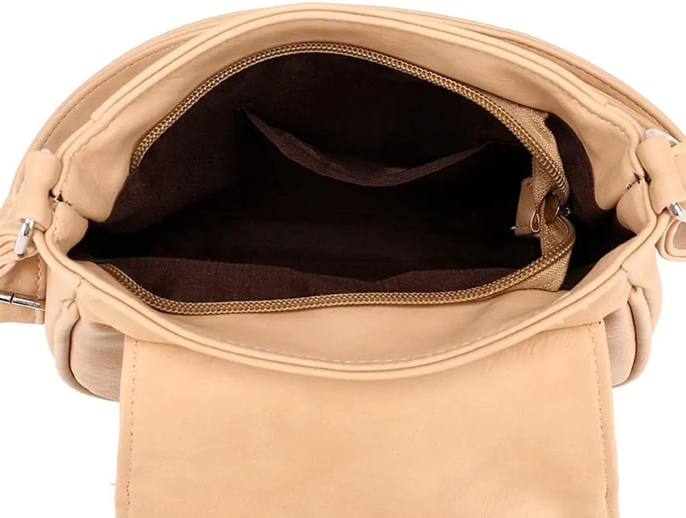 Women's Crossbody Saddle Bags PU Leather Small Shoulder Bag with Adjustable Strap and Magnetic Button
