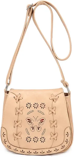 Women's Crossbody Saddle Bags PU Leather Small Shoulder Bag with Adjustable Strap and Magnetic Button