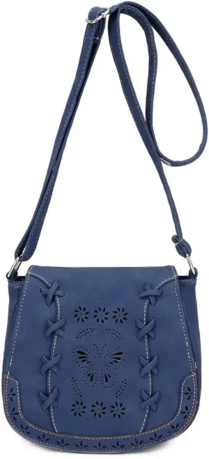 Women's Crossbody Saddle Bags PU Leather Small Shoulder Bag with Adjustable Strap and Magnetic Button