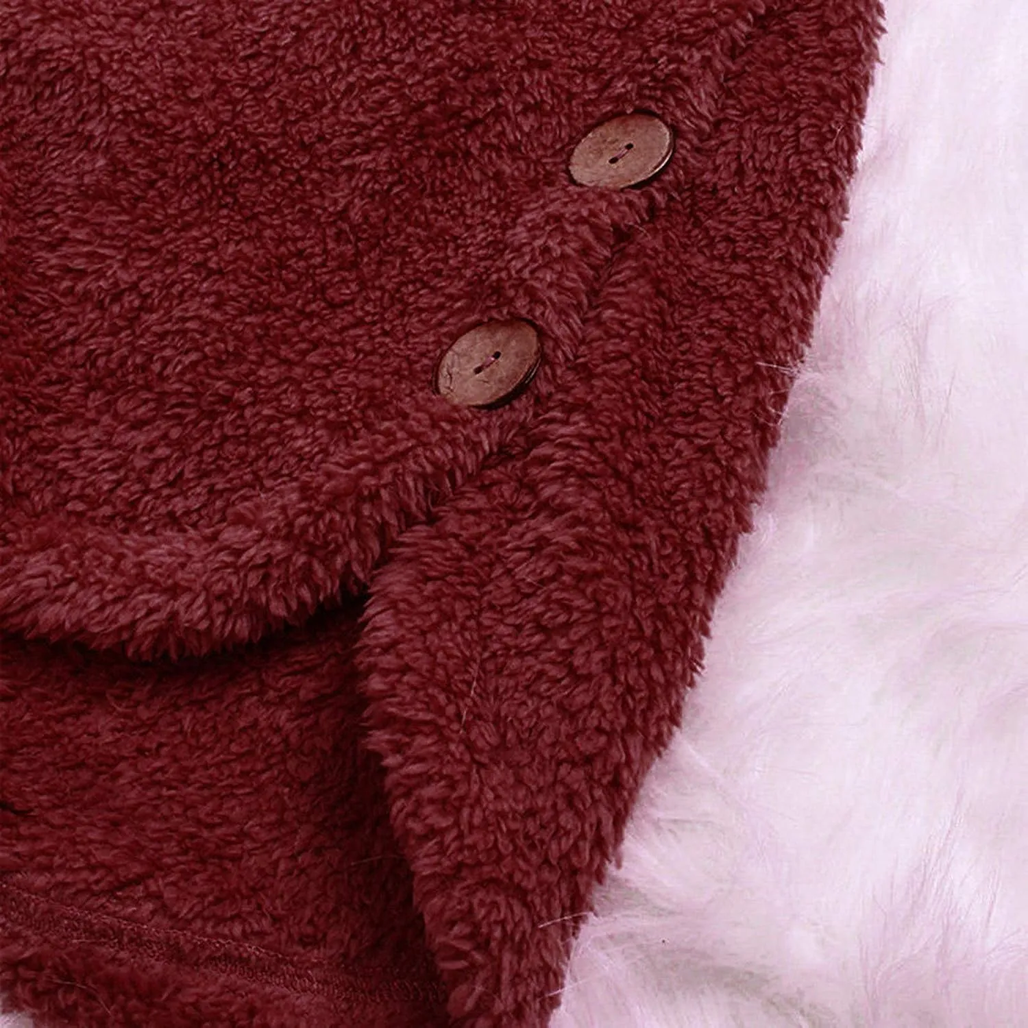 Womens Fleece Jackets Sherpa Winter Hooded Fuzzy Coats Oversized Button Down Cardigan Sweater Warm Jacket with Pocket
