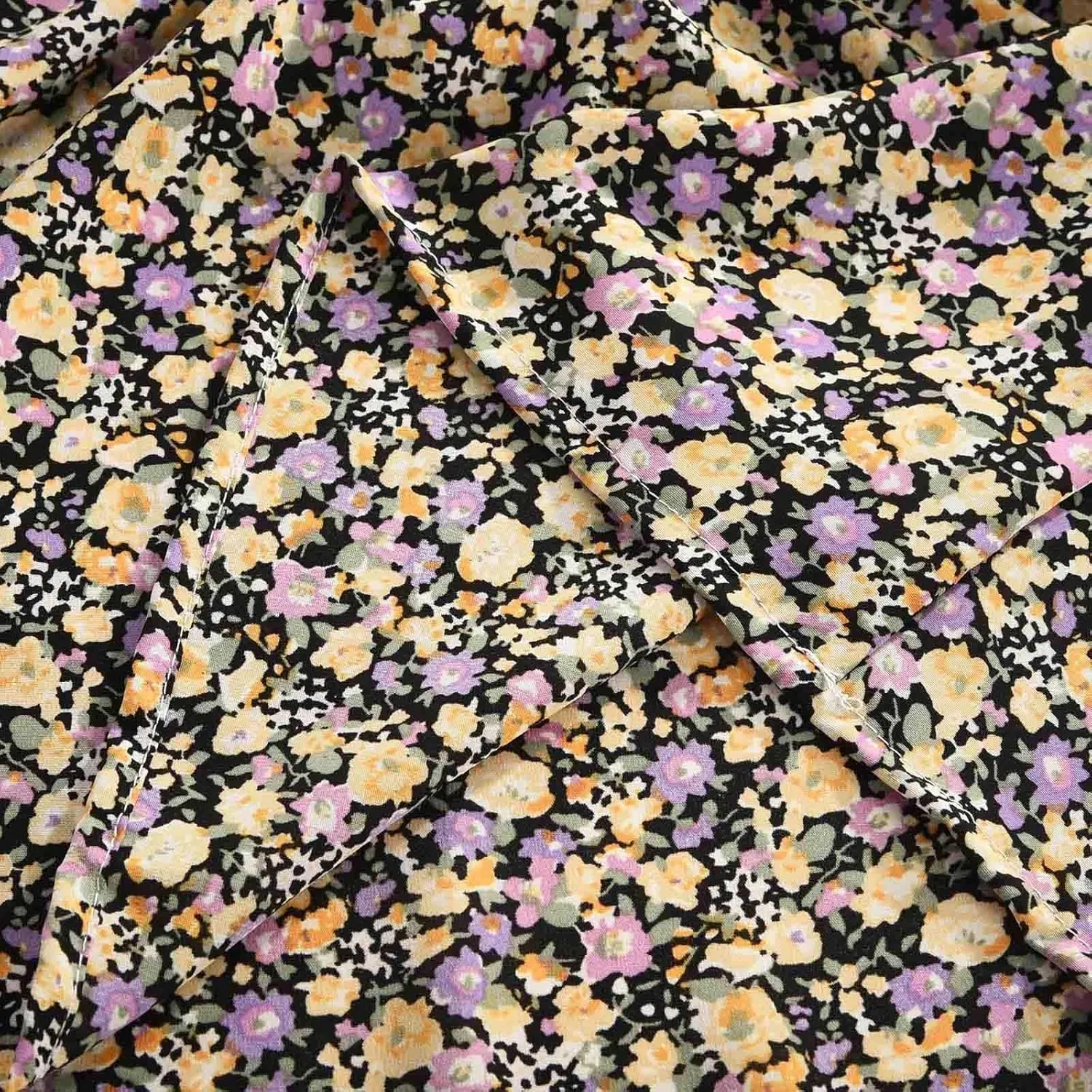 Womens Floral Maxi Skirt Flowy Boho Skirts Summer Floral Printed Skirts A Line Ruffle Skirts High Waist Pleated Skirt