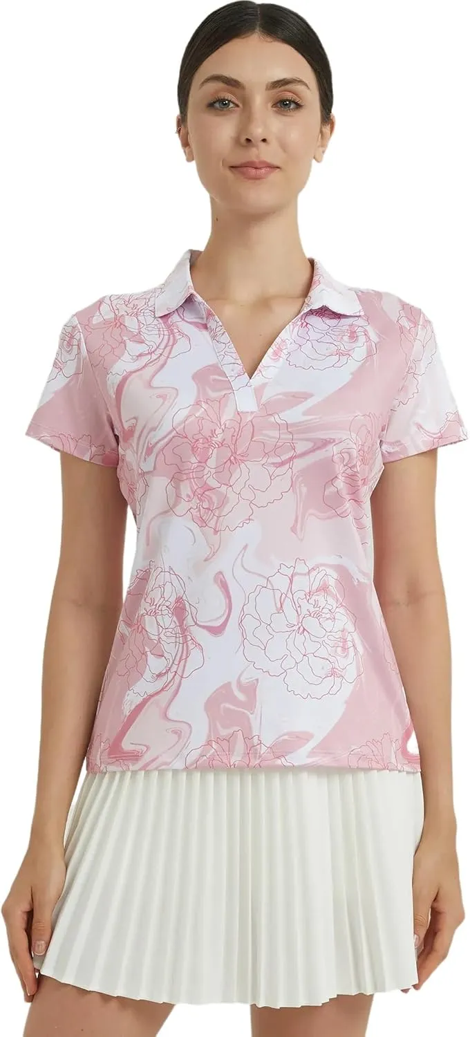 Womens Golf Shirt - Performance Moisture Wicking Quick-Dry Golf Polo Shirts for Women