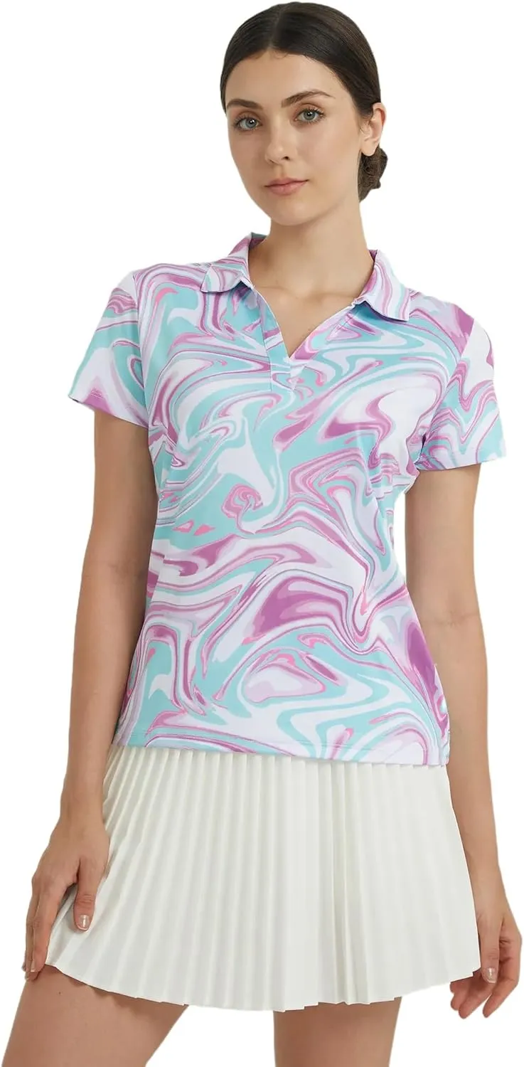 Womens Golf Shirt - Performance Moisture Wicking Quick-Dry Golf Polo Shirts for Women