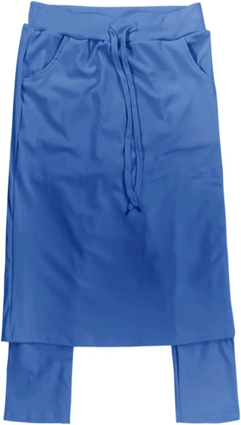 Womens Golf Skirts with Leggings Knee Length Tennis Skort with Pockets Stretchy Waisted Long Skorts 2025 Yoga Pants