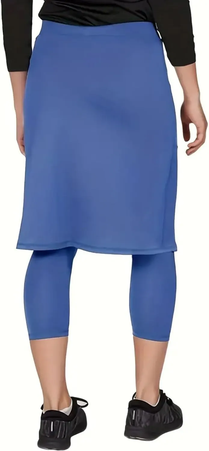 Womens Golf Skirts with Leggings Knee Length Tennis Skort with Pockets Stretchy Waisted Long Skorts 2025 Yoga Pants