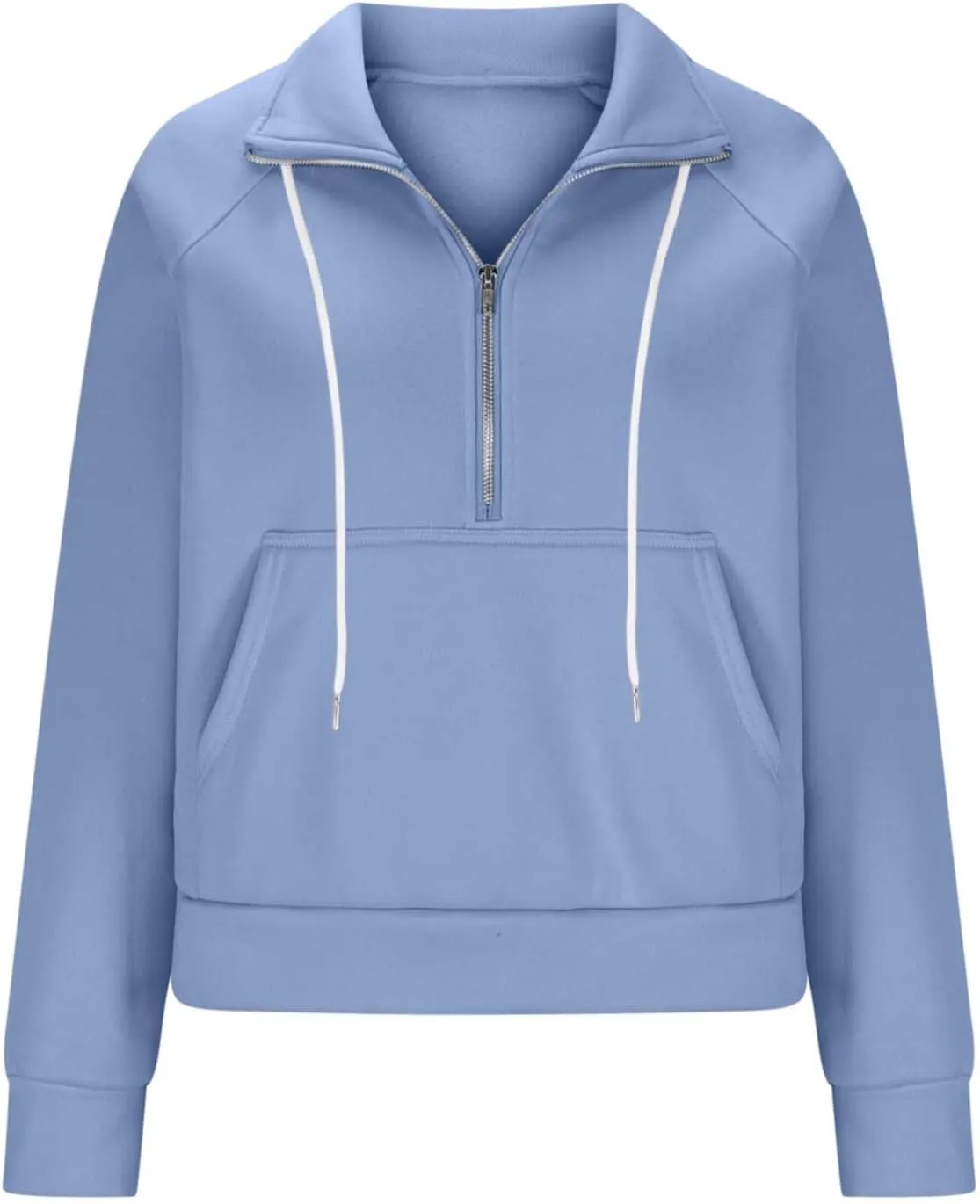 Womens Hoodies Zip Up Lightweight Long Sleeve Solid Hooded Sweatshirts Casual Full Zip Up Cropped Sweatshirts Jackets
