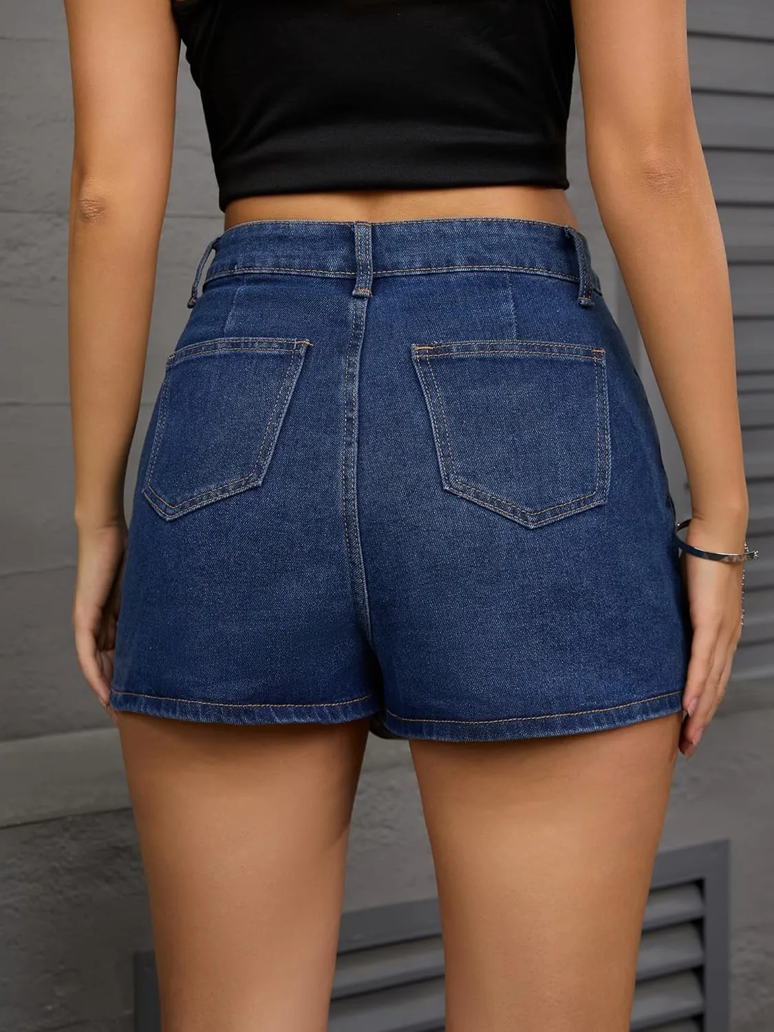 Women's Jean Skort High Waisted Western Summer Asymmetrical Denim Cargo Skirt Shorts
