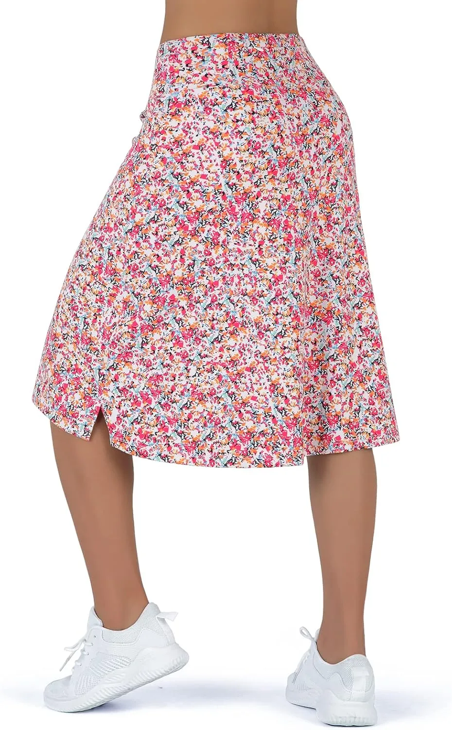 Women's Midi Length Skorts Skirts with 3 Pockets Modest Skirts Women's 24" Knee Length Skort