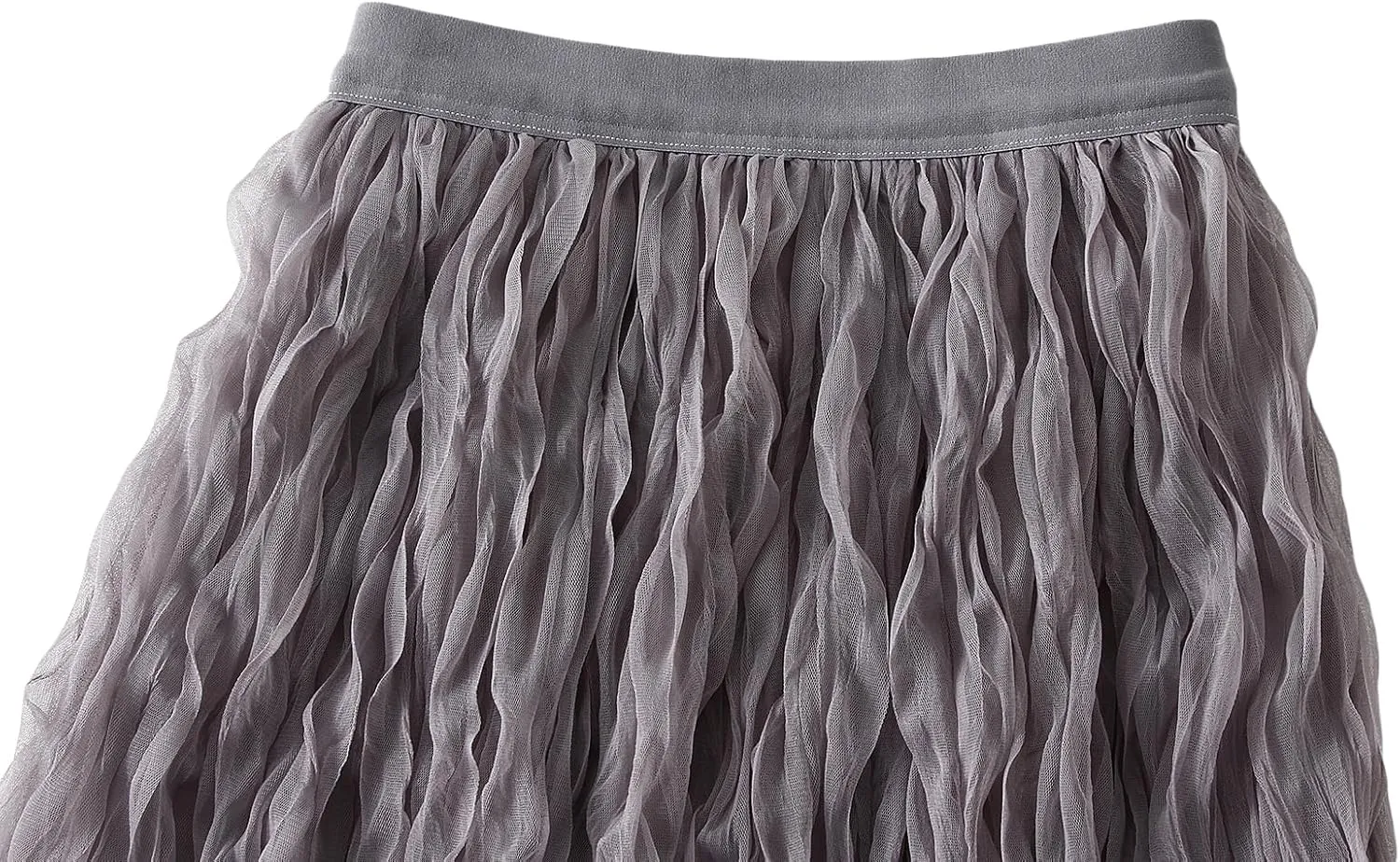 Women's Midi Wave Wrinkled Tutu Skirt A-Line Elastic Waist Flared Pleated Skirt Chic Beach Party Tulle Skirts
