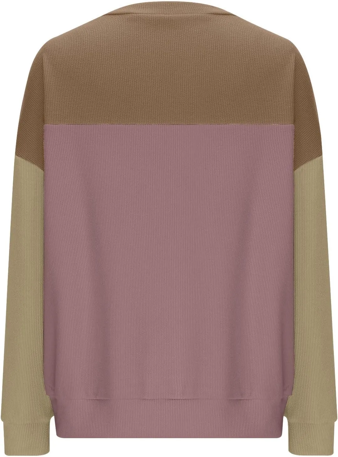 Women's Oversized Color Pullover,2024 Casual Crew Neck Long Sleeve Fleece Sweatshirts, Sweaters Tunic Cute Winter