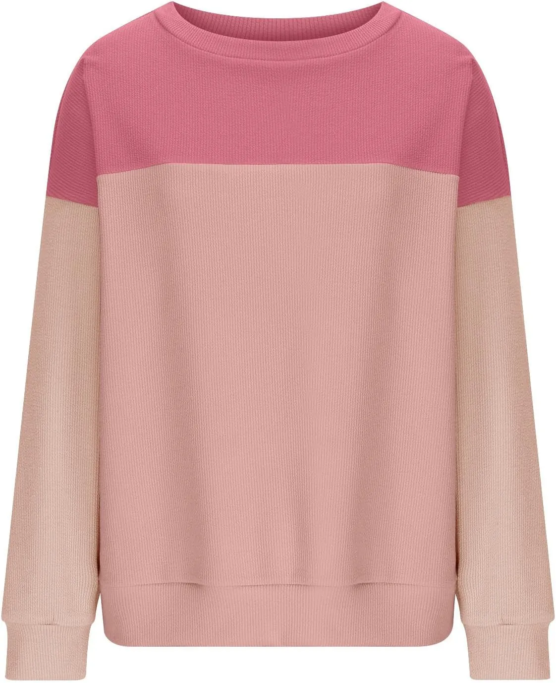 Women's Oversized Color Pullover,2024 Casual Crew Neck Long Sleeve Fleece Sweatshirts, Sweaters Tunic Cute Winter