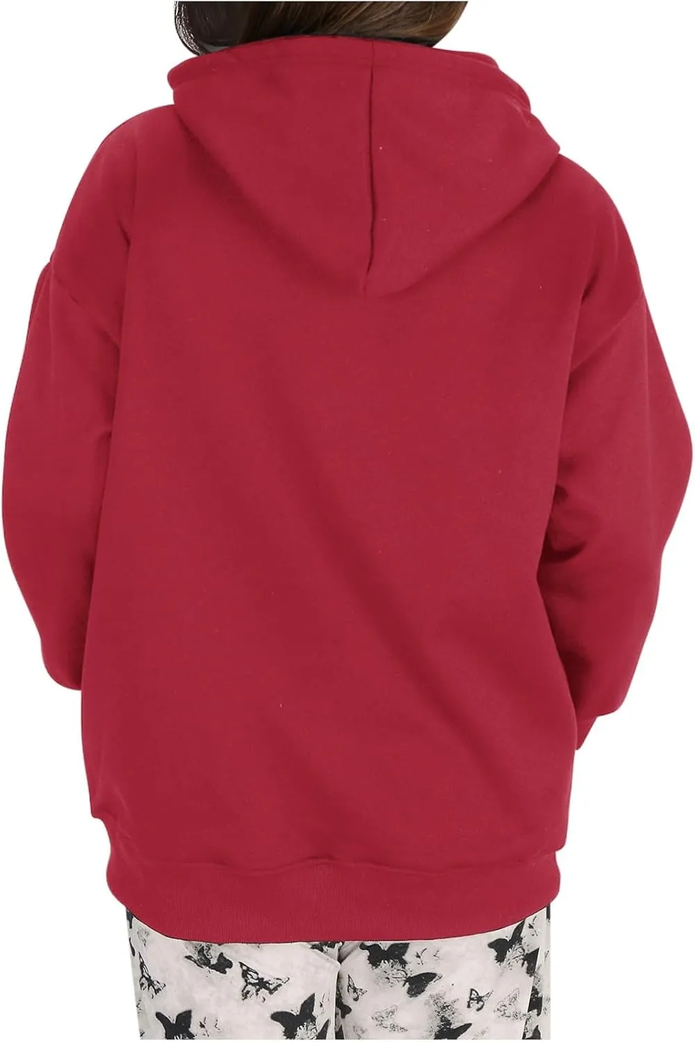 Women's Oversized Hooded Sweatshirt 2024 Fall Fashion Long Sleeve Casual Hoodies Pullover Tops with Pocket