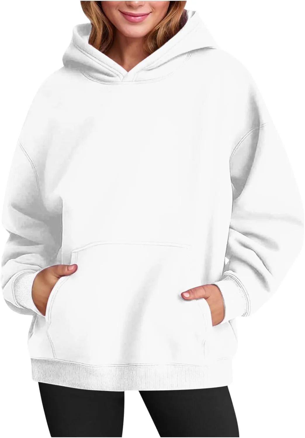 Women's Oversized Hooded Sweatshirt 2024 Fall Fashion Long Sleeve Casual Hoodies Pullover Tops with Pocket