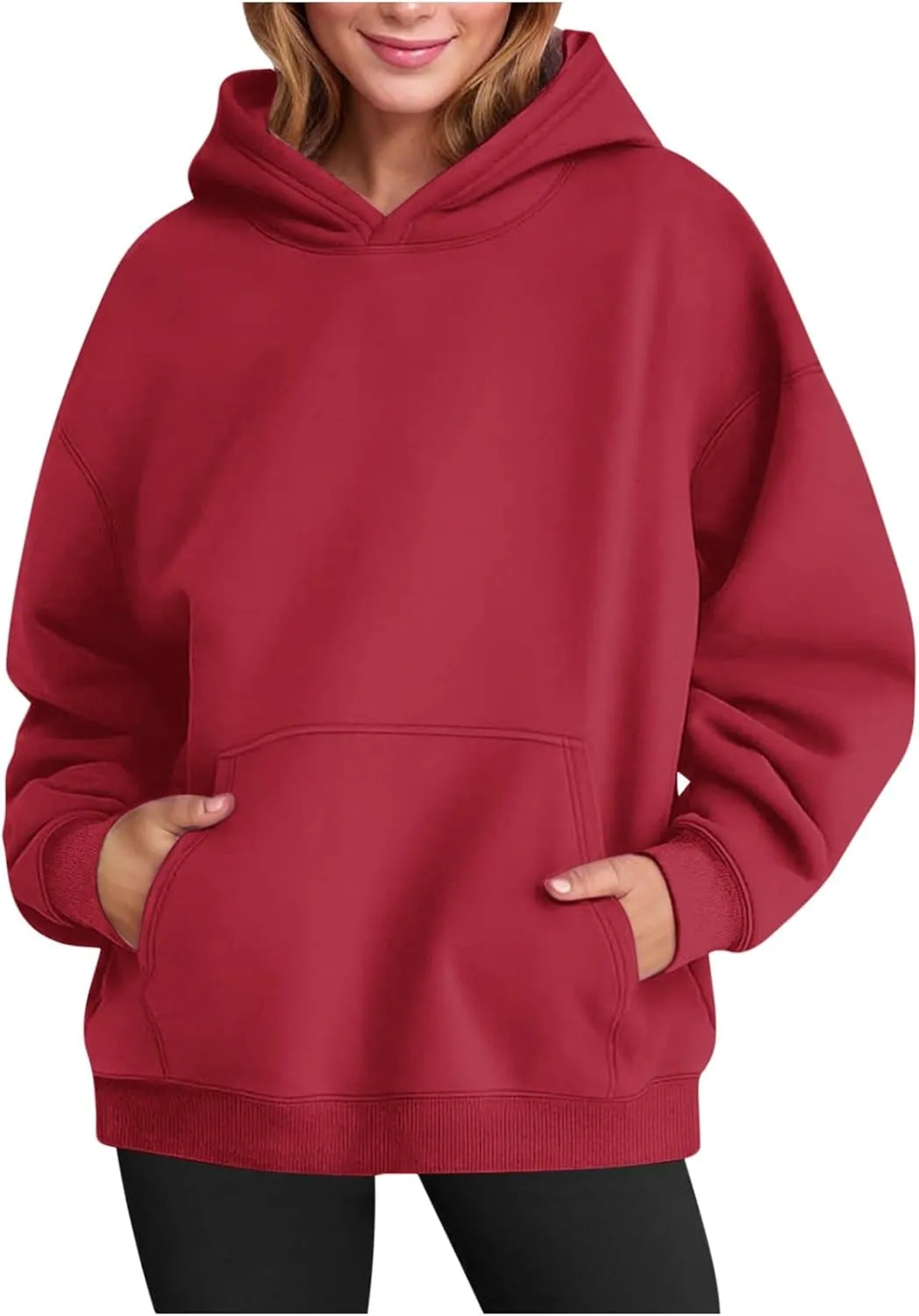 Women's Oversized Hooded Sweatshirt 2024 Fall Fashion Long Sleeve Casual Hoodies Pullover Tops with Pocket