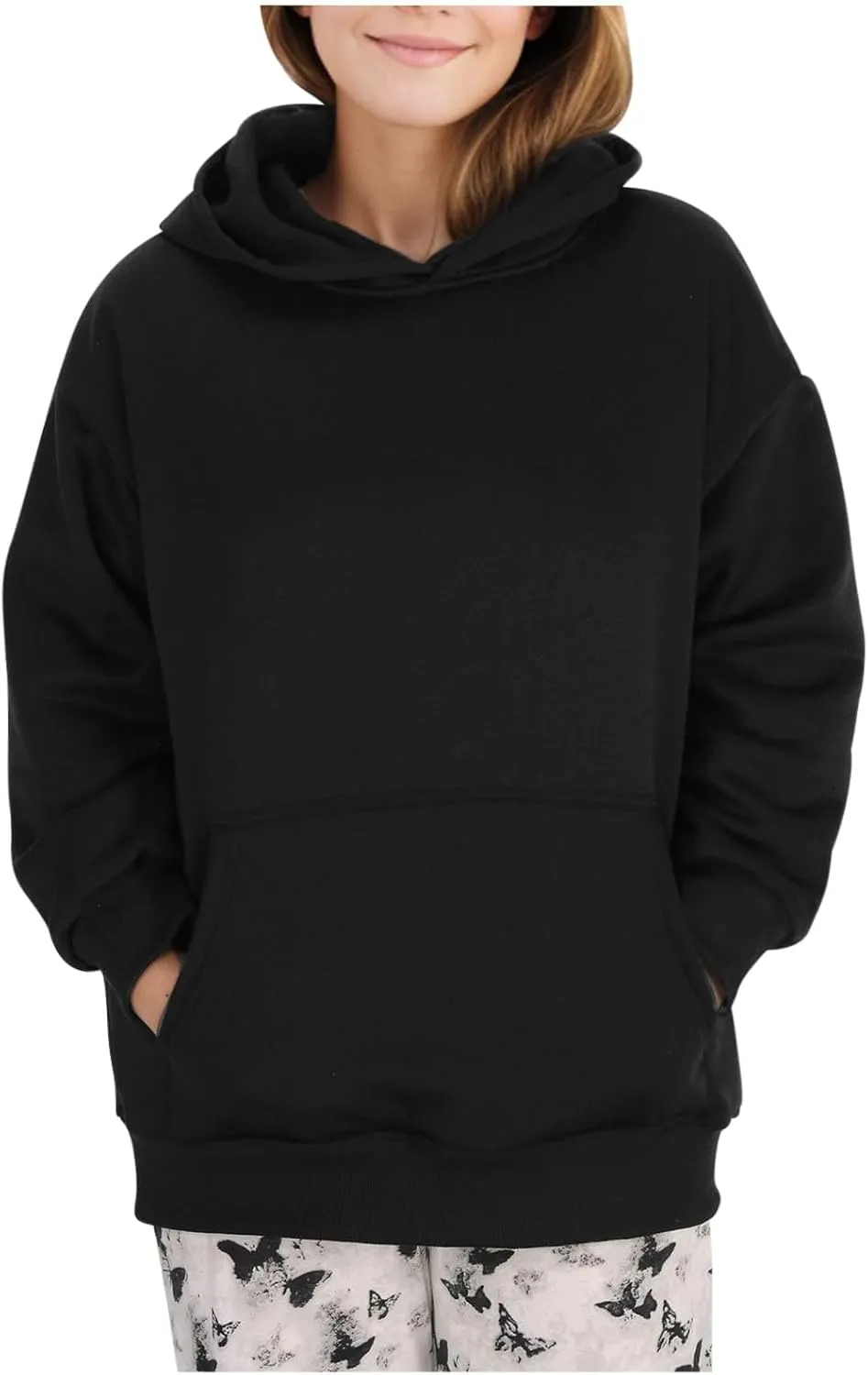 Women's Oversized Hooded Sweatshirt 2024 Fall Fashion Long Sleeve Casual Hoodies Pullover Tops with Pocket