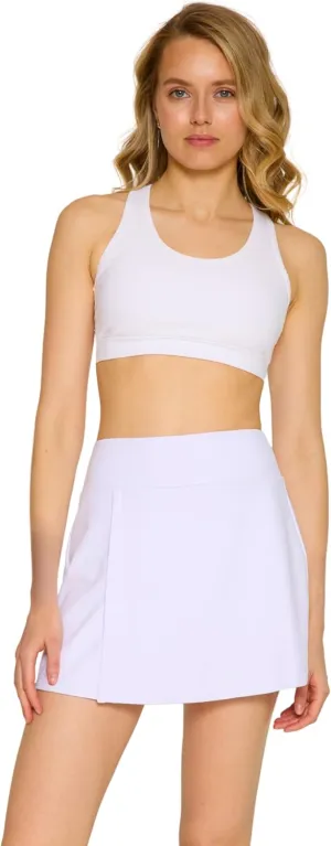 Women's Slit Active 15 inch Tennis Golf Casual Workout Skort with Built in Shorts 2 Pockets High Waist Breathable