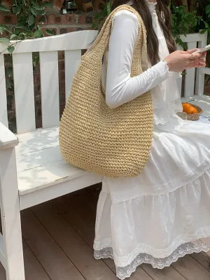 Women's Summer Straw Hobo Bag Woven Straw Handmade Purse Raffia Tote Bags 2025 Beach Vacation Handbags