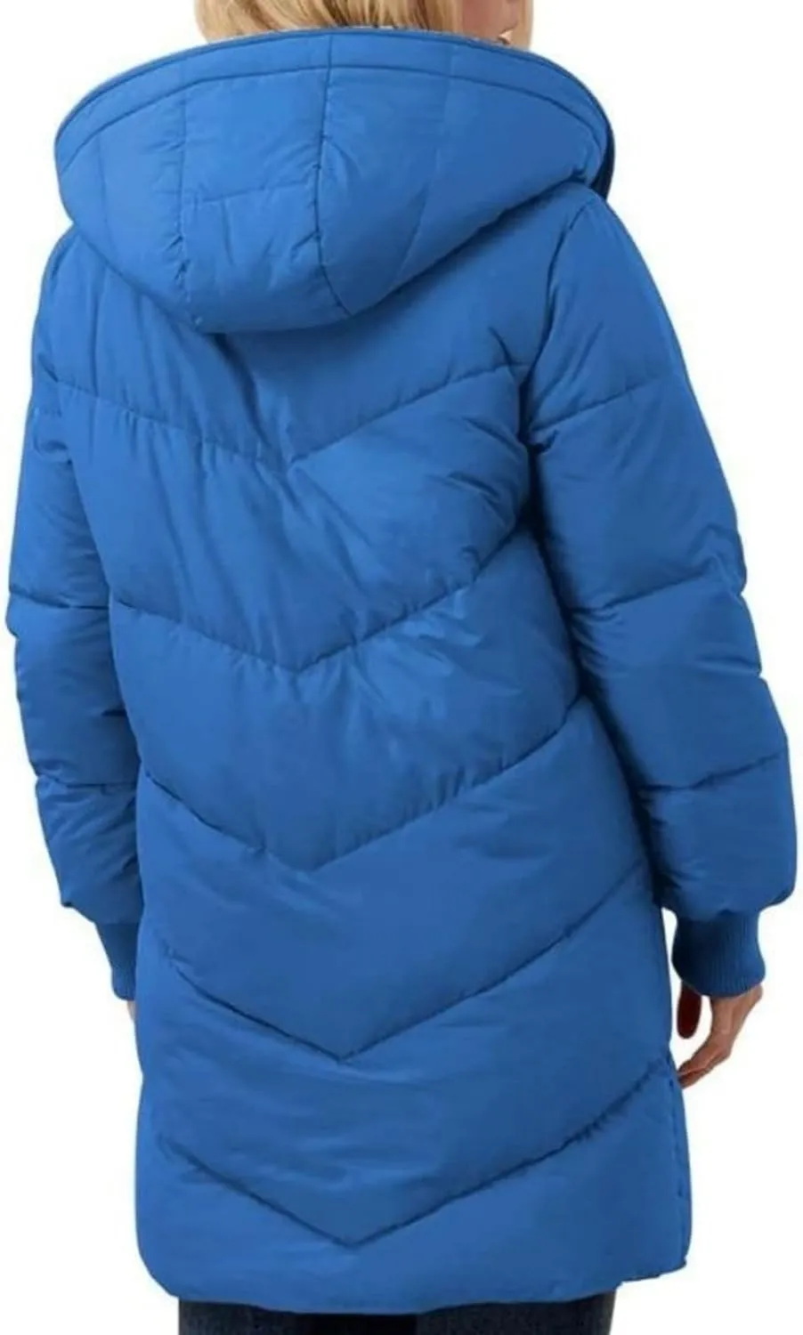 Women's Thicken Puffer Sherpa Fleece Lined Coats Winter Warm Long Down Jacket with Hood