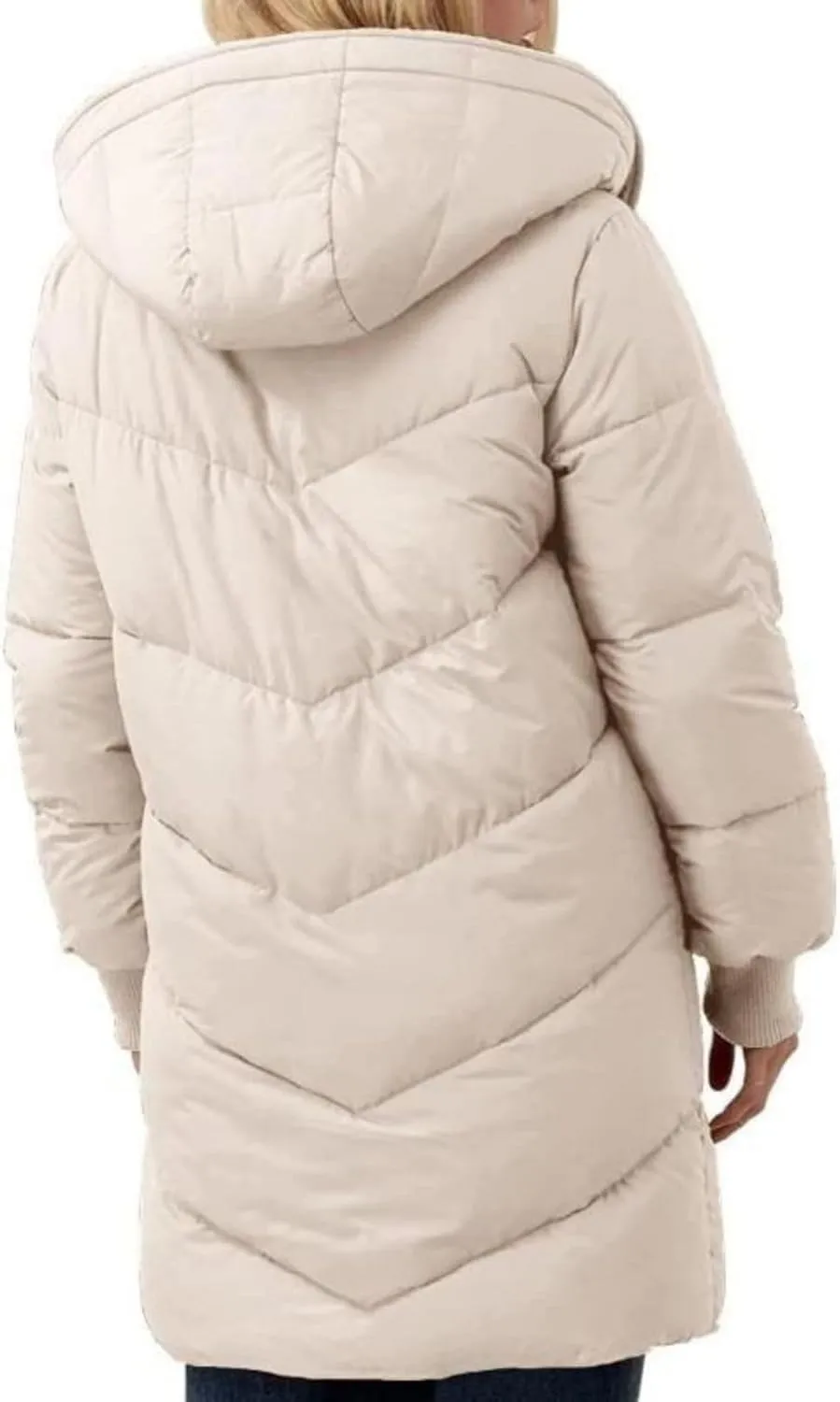 Women's Thicken Puffer Sherpa Fleece Lined Coats Winter Warm Long Down Jacket with Hood