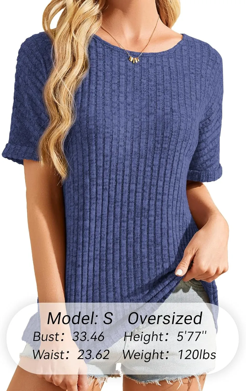Womens Tops Business Casual Sweaters Short Sleeve Shirts Crew Neck Spring Summer Tops for Women 2025 Loose Fit