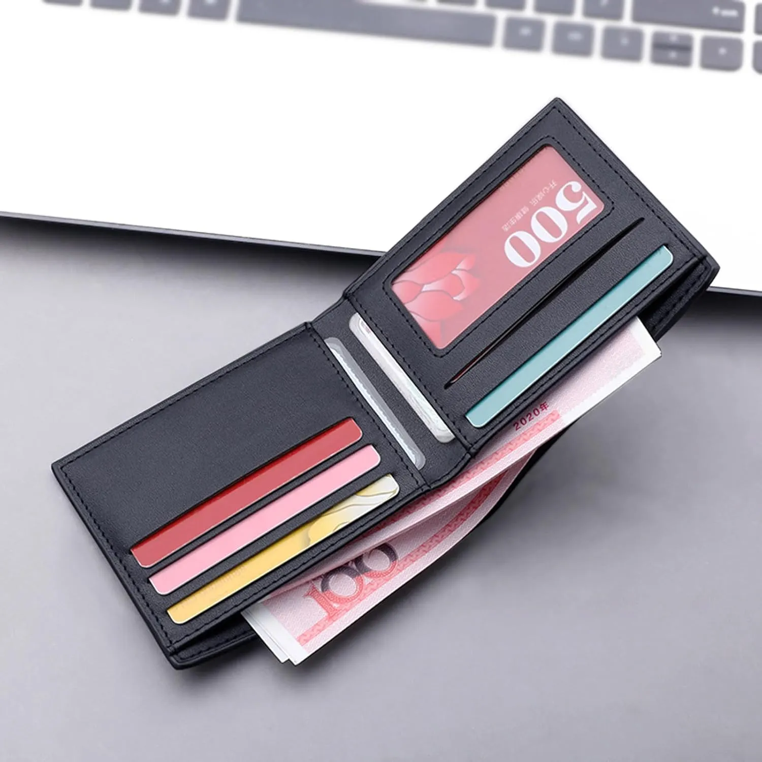 Women's Wallet Large Capacity Double Zip Ladies Card Phone Holder RFID Blocking Wristlet Leather Women's Polished Mini Trifold Wallet