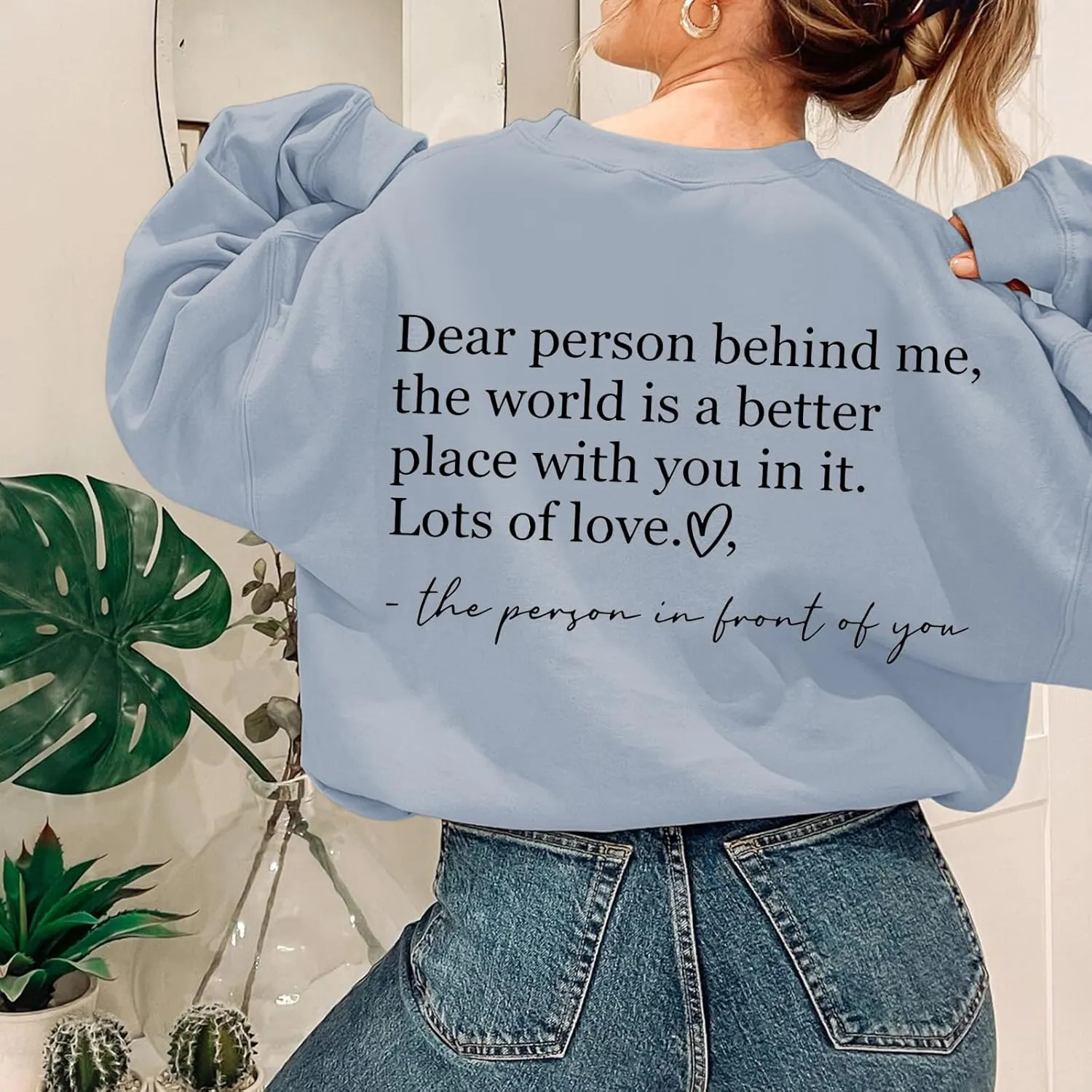 You Are Enough Sweatshirts for Women Dear Person Behind Me Hoodie Mental Health Inspirational Shirts Pullover Tops