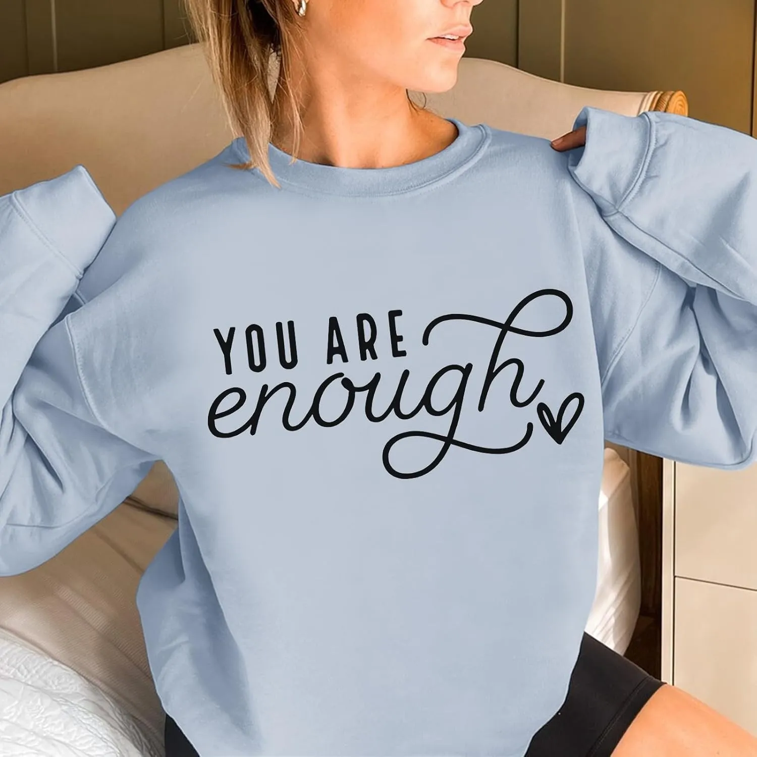 You Are Enough Sweatshirts for Women Dear Person Behind Me Hoodie Mental Health Inspirational Shirts Pullover Tops