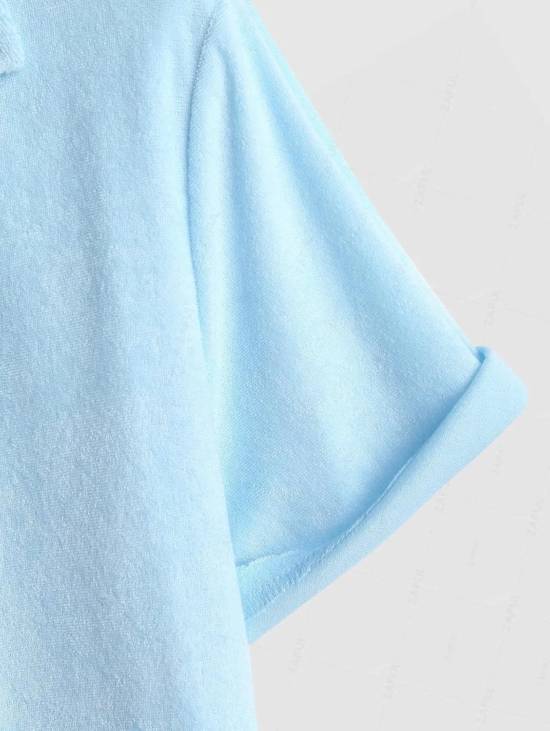 ZAFUL Casual Short Sleeve Button Down Shirts for Men Summer Textured Cuban Lapel Collar Solid Color Lightweight Beach Shirt