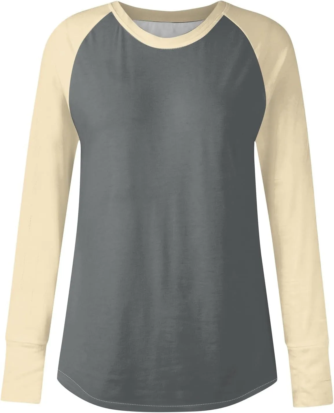 ZDRZK Oversized Sweatshirt For Women Color Block Long Sleeve Thumb Hole Pullover Tops Crewneck Casual Lightweight Shirts