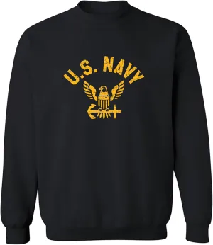 zerogravitee U.S. Navy Vintage Arch Logo with gold ink Crewneck Sweatshirt