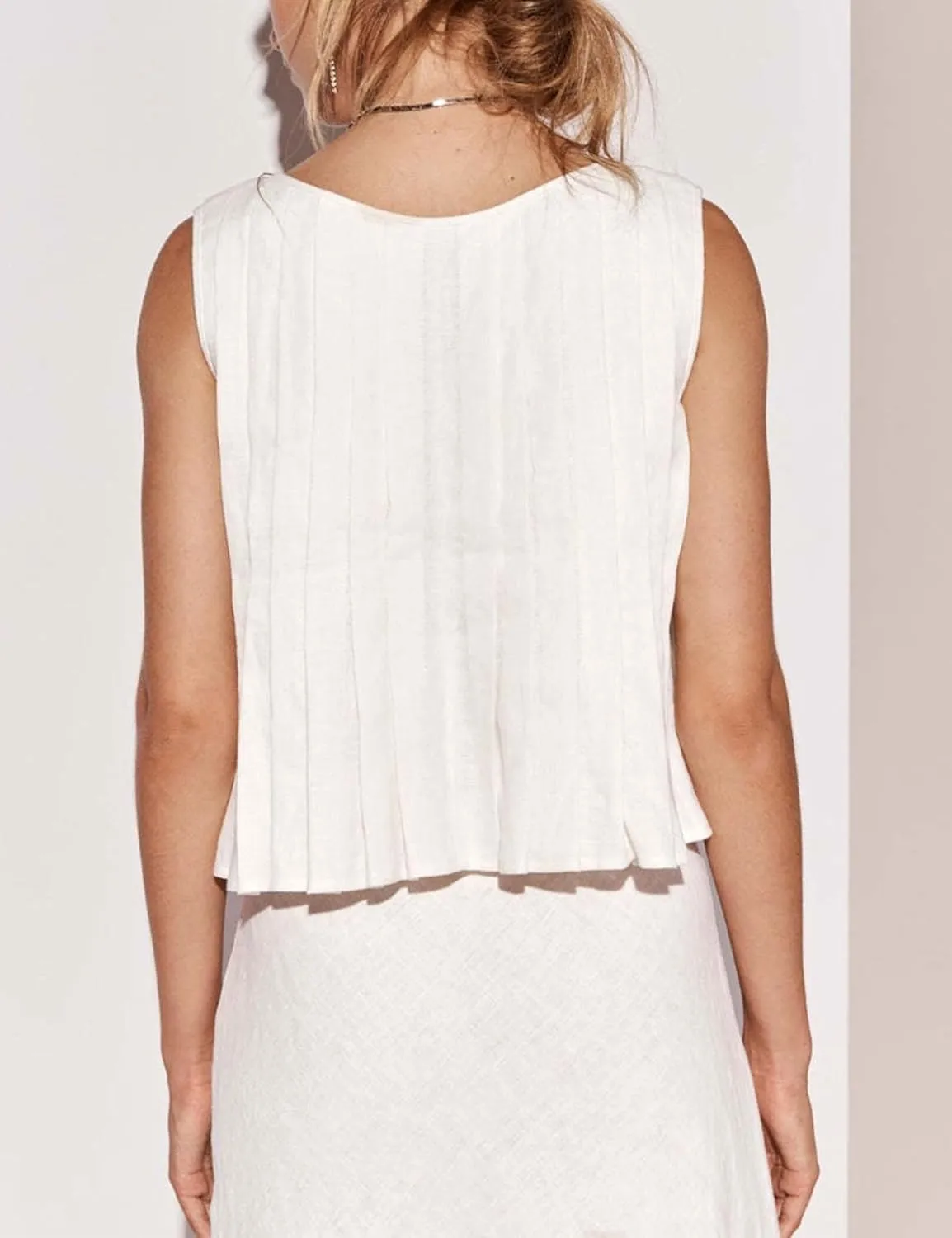 Zontroldy Women's Linen Tie Front Shirts Sleeveless Y2K Babydoll Ruffle Tank Top Aesthetic Clothes