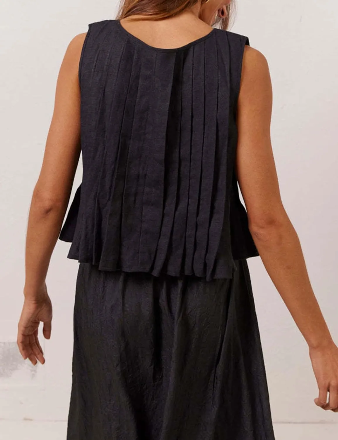 Zontroldy Women's Linen Tie Front Shirts Sleeveless Y2K Babydoll Ruffle Tank Top Aesthetic Clothes